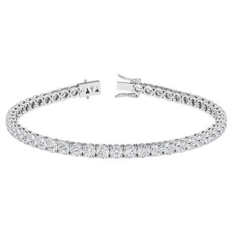 Tennis Bracelet 18k Gold With 8cttw Lab Grown Diamond And Four Prong Setting For Sale At 1stdibs