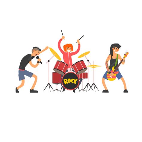 Иллюстрация рок группы Премиум векторы
