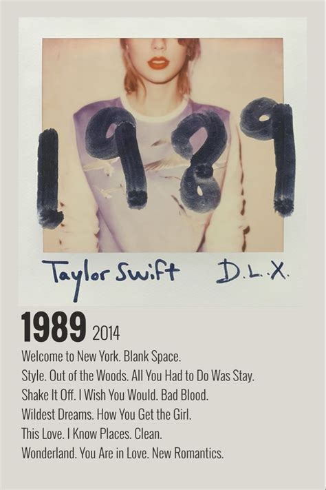 1989 Deluxe Album Poster Taylor Swift Album Cover Taylor Swift