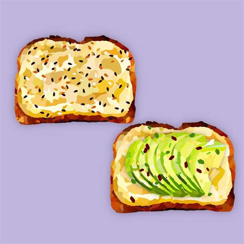 Avocado Toast Illustration Food Watercolor Food Illustrations Toast