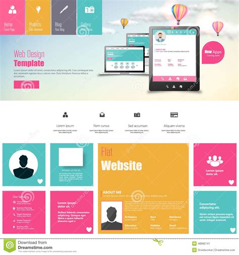 While frontend and backend development are certainly distinct from one another, they're also like two sides of the same coin. Flat Vector Website Template With Mobile Gadgets ...