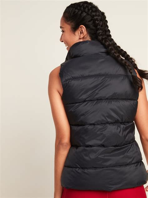 Old Navy Women S Frost Free Puffer Vest Black Jack Size M In 2021 Womens Puffer Vest