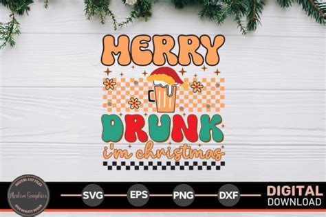 merry drunk i m christmas retro svg graphic by moslem graphics · creative fabrica