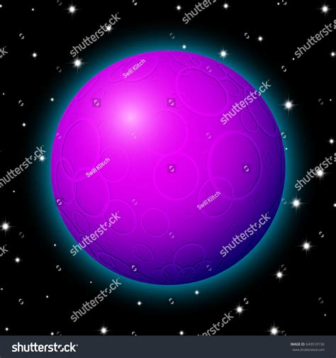 Planet Space Stars Shiny Cartoon Style Stock Vector Royalty Free