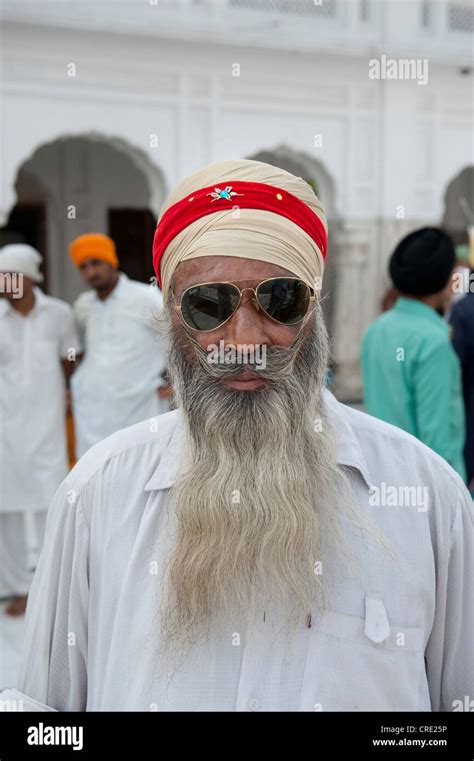 Sikh Male Wearing A Turban Portrait Sikhism Man With A Beard And