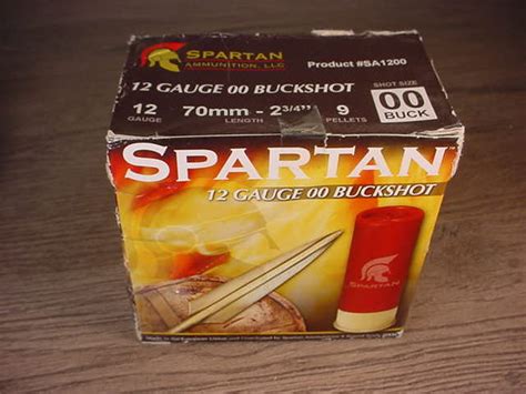 Box 25 Rounds Of Spartan 12 Gauge Oo Buckshot