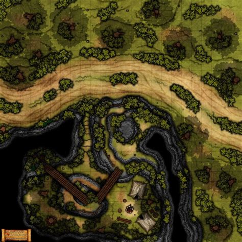 Artstation Forest Road Battlemap 24x24 Forgotten Adventures