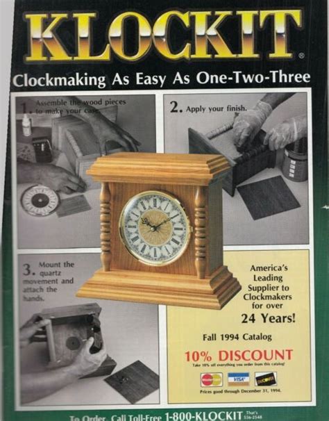 1988 Klockit Fall Catalog Clock Kits Prices Parts Vtg Brochure Pocket