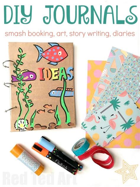 Diy Journal How To Smash Book Art Journal Sketchbooks Red Ted Art