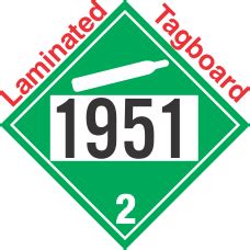 Non Flammable Gas Class 2 2 UN1951 Tagboard DOT Placard