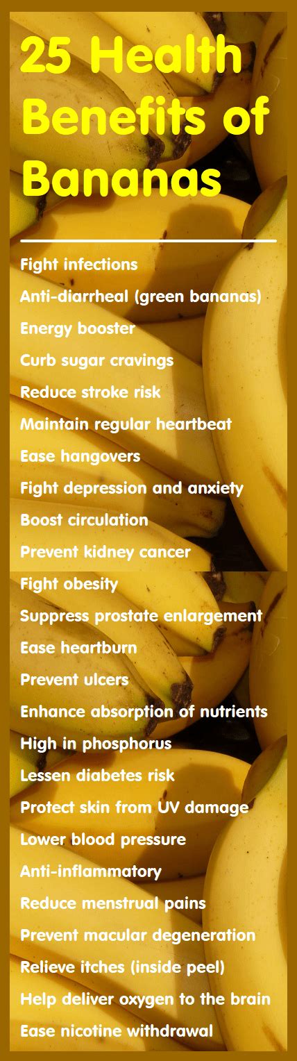 25 Health Benefits Of Bananas Infographic Infographic A Day
