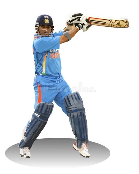 Sachin Tendulkar Indian Cricketer Vector Illustration Editorial Image