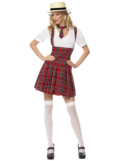 Ladies School Girl Fancy Dress Costume Uniform St Trinian Schoolgirl