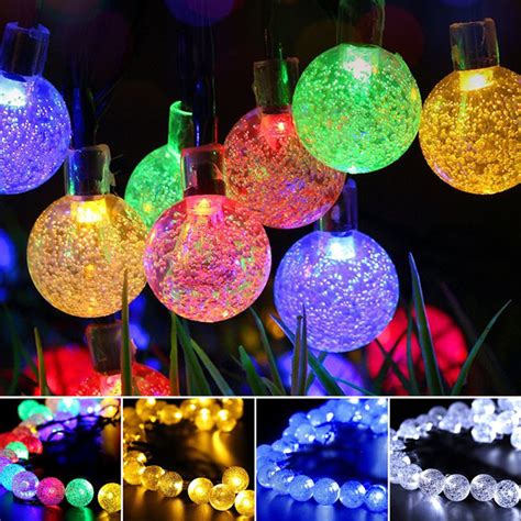 30 Led Light Solar Powered Fairy Bubble Ball String Lights Outdoor For