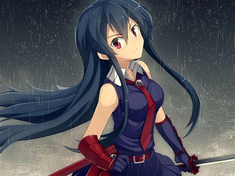 Akame In The Rain Akame Ga Kill Hd Desktop Wallpaper Widescreen