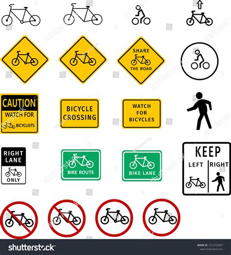 Traffic Signs Road Signs Cycling 스톡 벡터로열티 프리 1212752857 Shutterstock
