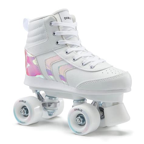 Roller Skates Oxelo Quad Fit 100 Jr White