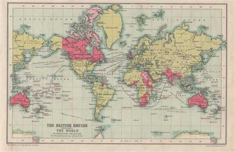 Map Of British Empire Throughout The World 1905 British Possessions