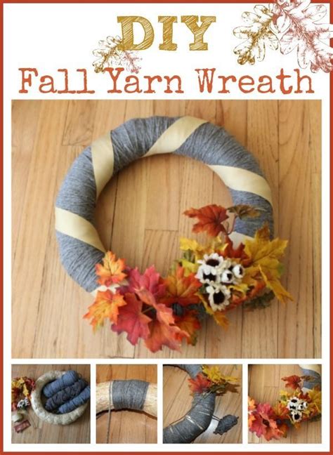 One Hour Craft Easy Fall Yarn Wreath Diy Tutorial Fall Yarn Wreaths