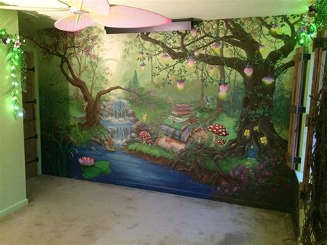 Enchanted Forest Bedroom Mural During The Day Hannonartworks Kids