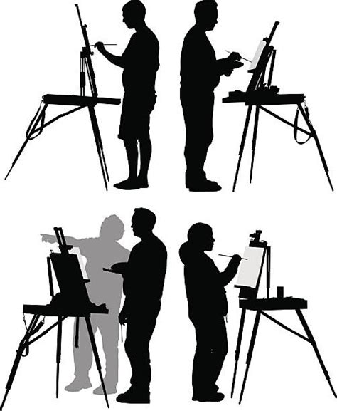 Silhouette Of To Paint On Canvas For Beginners Illustrations Royalty