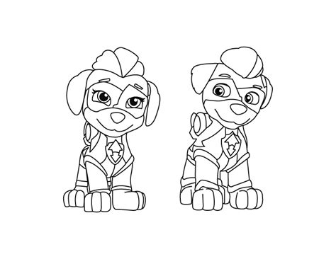 The main characters are rescue puppies and their leader ryder. Mighty Twins - Paw Patrol Coloring Page - DRAKL