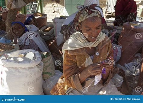 A Women Crocheting Ethiopia Editorial Stock Image Image Of