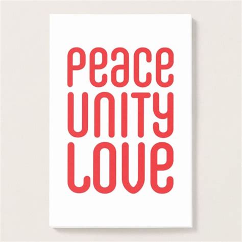 Peace Unity Love Post It Notes 4 X 6 Custom Office Supplies Business