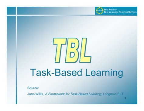 Pdf Task Based Learning A Framework For Task Based Learning Longman