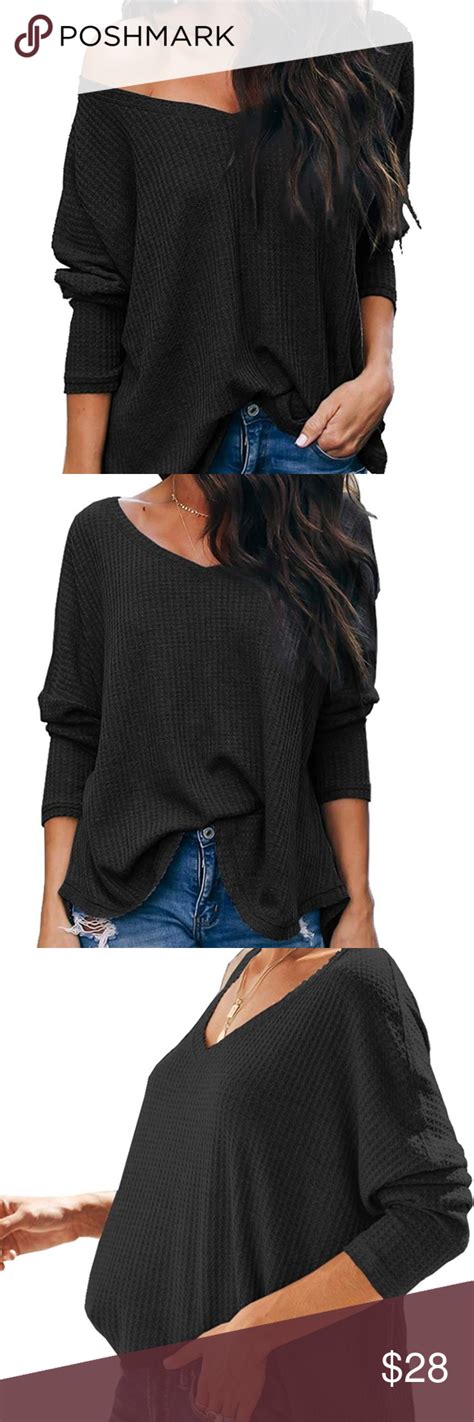 🆕️ V Neck Batwing Waffle Knit Top Boutique Nwt 95 Polyester 5 Spandex Features V Neck Drop