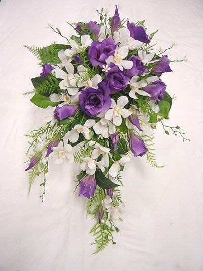 Shop with afterpay on eligible items. Teardrop Bouquet with white dendrobim orchids and purple ...
