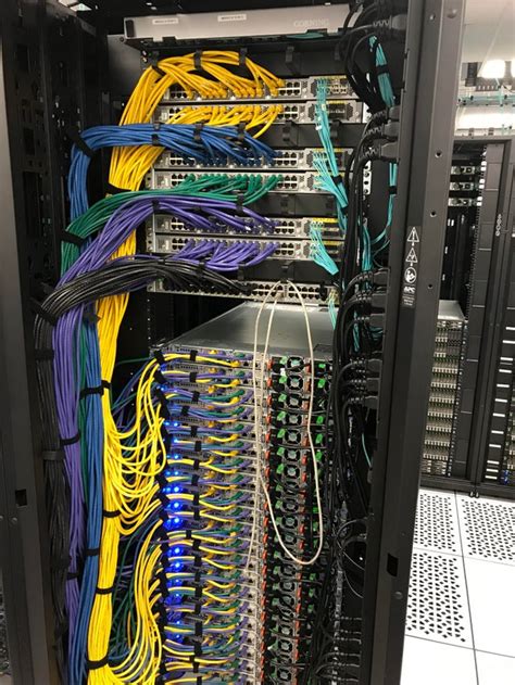 Beautiful Colour Coded Cable Management For A Server In The Building I