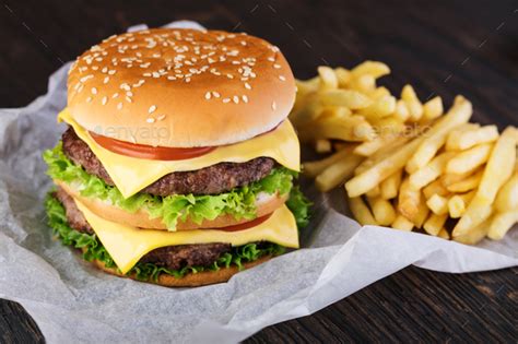 Burger And French Fries Stock Photo By Gresei Photodune