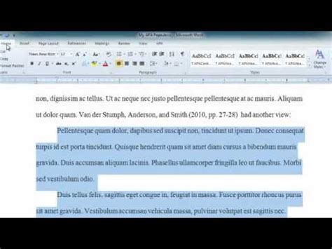 You can modify the default formatting of the block text style as necessary to achieve the formatting you want for your block quotes. APA Long Quotes in Word 2010 - YouTube