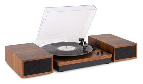Rp165 Record Player Set Light Wood Built In Full Range Stereo Speakers
