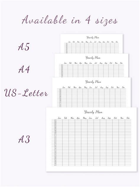 Yearly Planner Printable Printable Calendar Pdf Desk Calendar Yearly