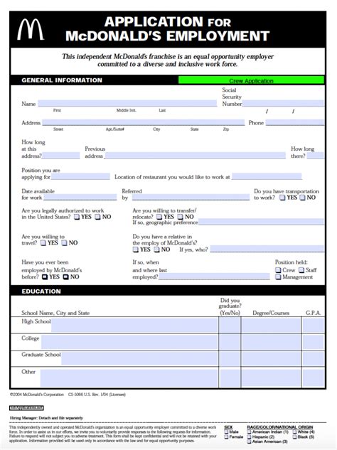 Check spelling or type a new query. McDonald's Job Application - Adobe PDF - Apply Online