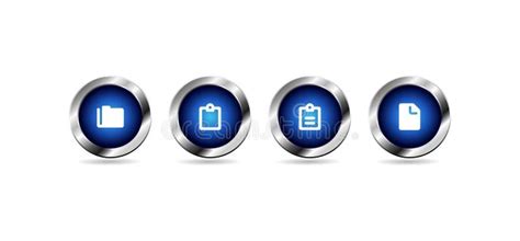 Vector Glossy Blue Web Buttons Stock Illustration Illustration Of