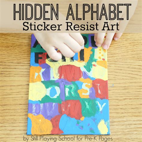 Alphabet Sticker Resist Art