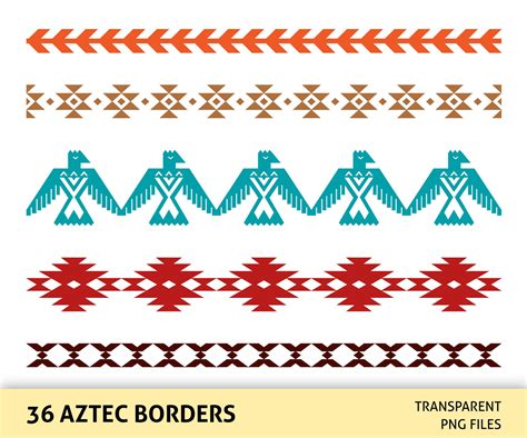 Aztec Borders Svg Cut Files Digital Borders Clipart Native Etsy
