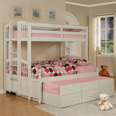 Place it in the corner of a room with light blue walls and a floor with tan carpet. 3 Bed Bunk Beds For Kids: Best Shopping Tips - FIF Blog