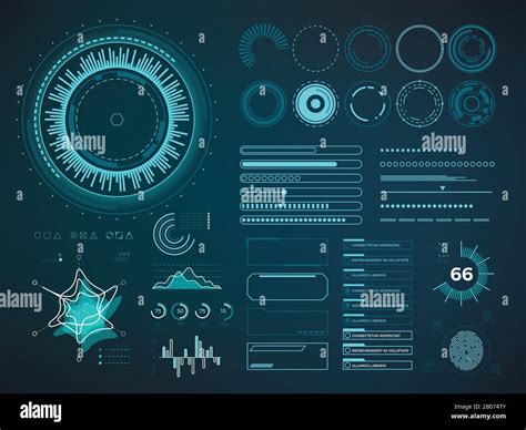 Futuristic User Interface Hud Infographic Vector Elements Digital