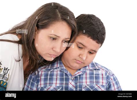 Mother Comforting Her Son Stock Photo Alamy