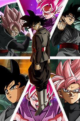 Dragon ball super friends and family of son goku silk fabric poster 24x14 inch. Dragon Ball Super Poster Goku Black/Rose Different Faces ...