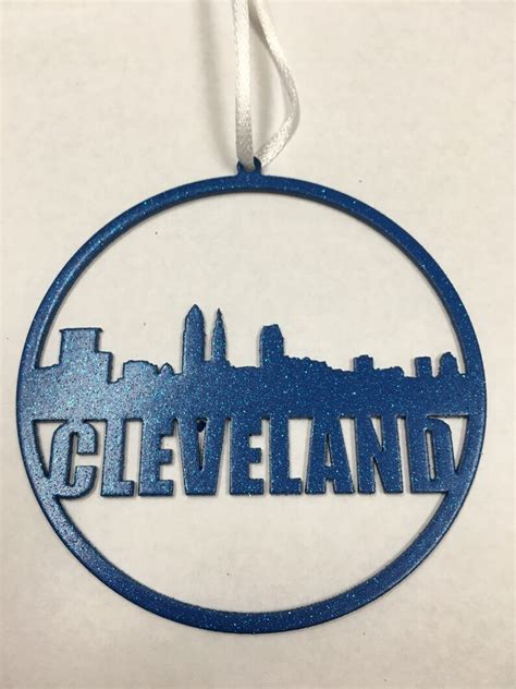 2 Pack Cleveland Skyline City Pride Christmas Ornament Etsy