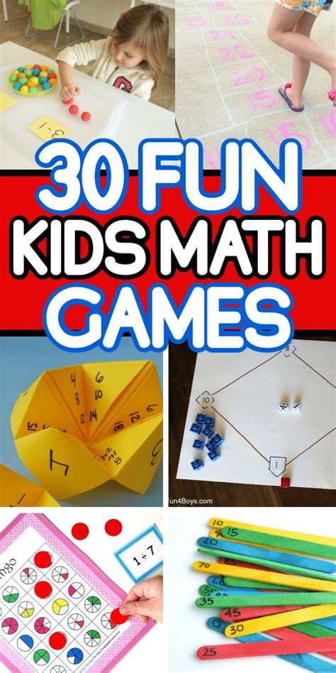30 Super Fun Math Games For Kids Play Party Plan