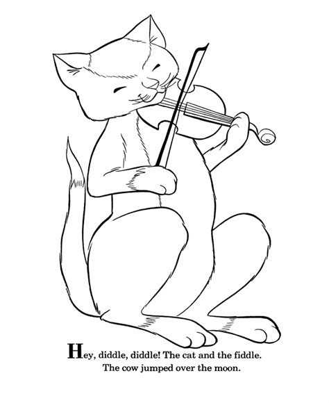 Hey Diddle Diddle Coloring Page - Coloring Home