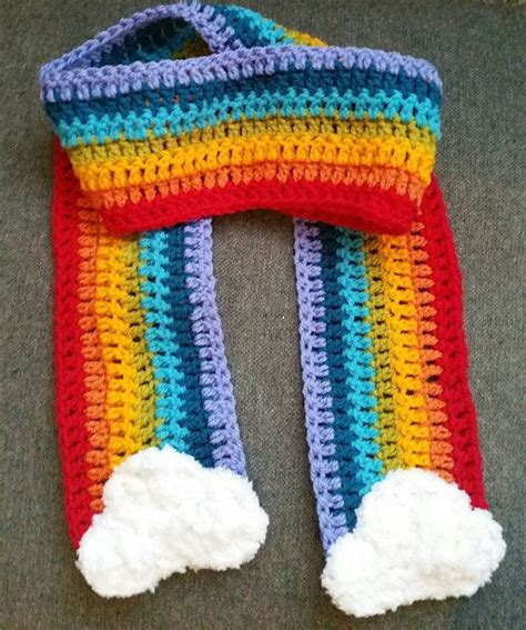 Crochet Rainbow Scarf Rainbow Scarf Crochet Colorful Scarf