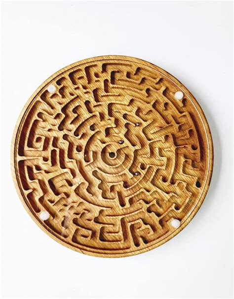 Wooden Labyrinth Game Double Sided Maze With Three Steel Marble T