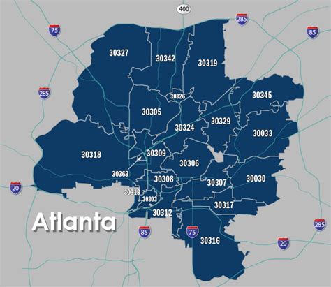 Atlanta Ga Zip Code Map Updated 2022 Gambaran